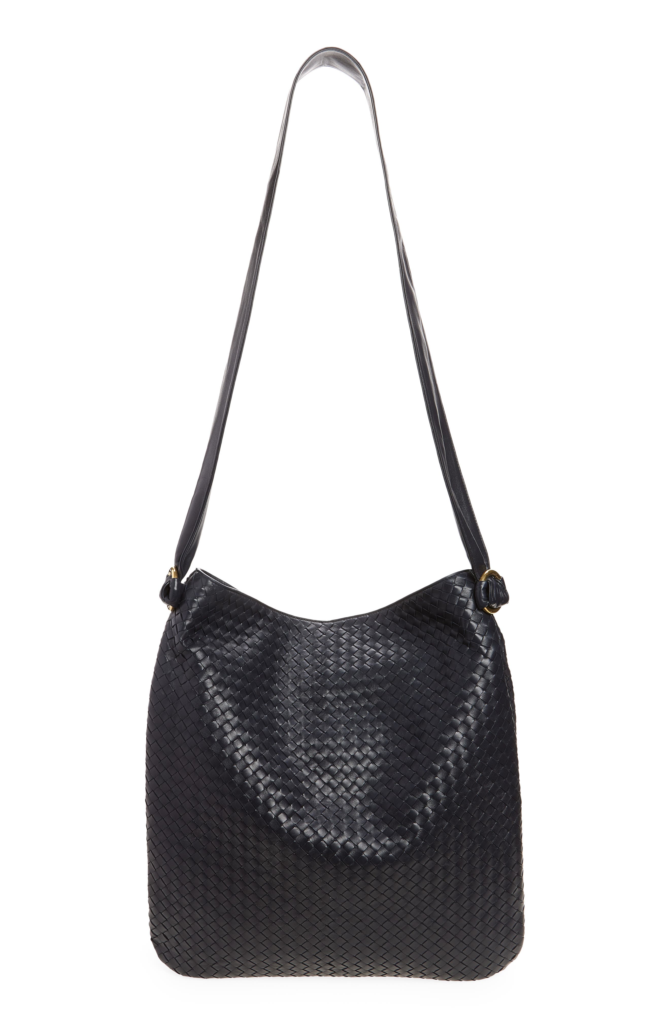 Bottega Veneta Corriere Intrecciato Leather Tote Bag, Alternate, color, 4346 Midnight-Brass V