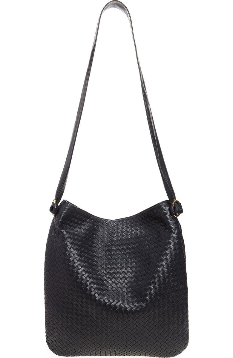 Bottega Veneta Corriere Intrecciato Leather Tote Bag, Alternate, color, 4346 Midnight-Brass V