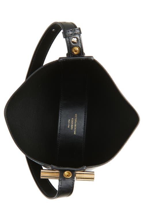 Victoria Beckham Mini Dia Leather Wristlet Pouch Bag In Black