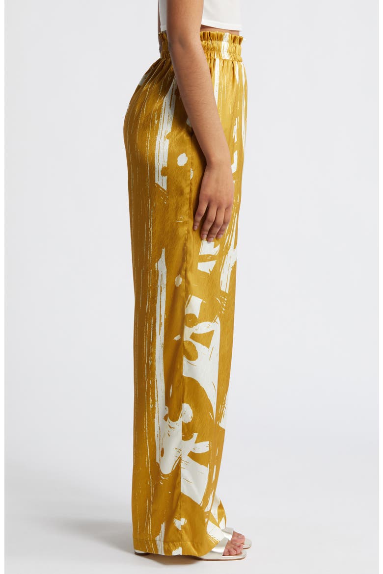 Leer Suto Palazzo Pants, Alternate, color, GOLD