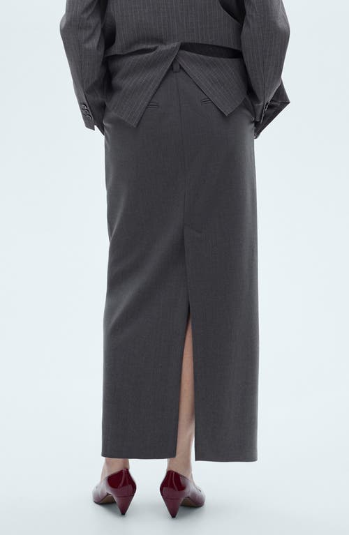 Mango Slit Pencil Maxi Skirt In Grey