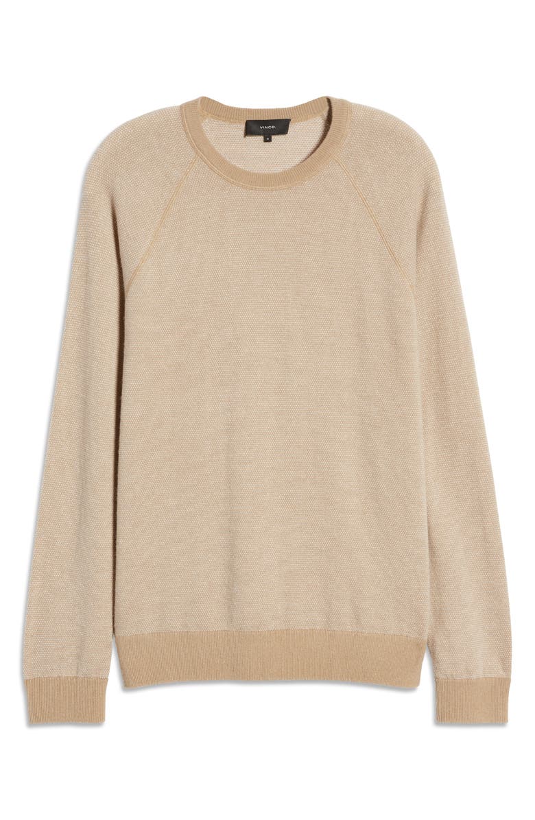 Vince Bird's Eye Wool & Cashmere Pullover, Alternate, color, New Camel/ Pearl
