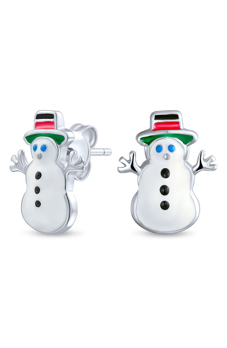 BLING JEWELRY 3-Pack Sterling Silver Christmas Earring Gift Set, Alternate, color, Multicolor