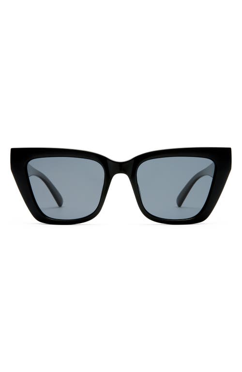 Le Specs Le Coeur 53mm Polarized Cat Eye Sunglasses In Black