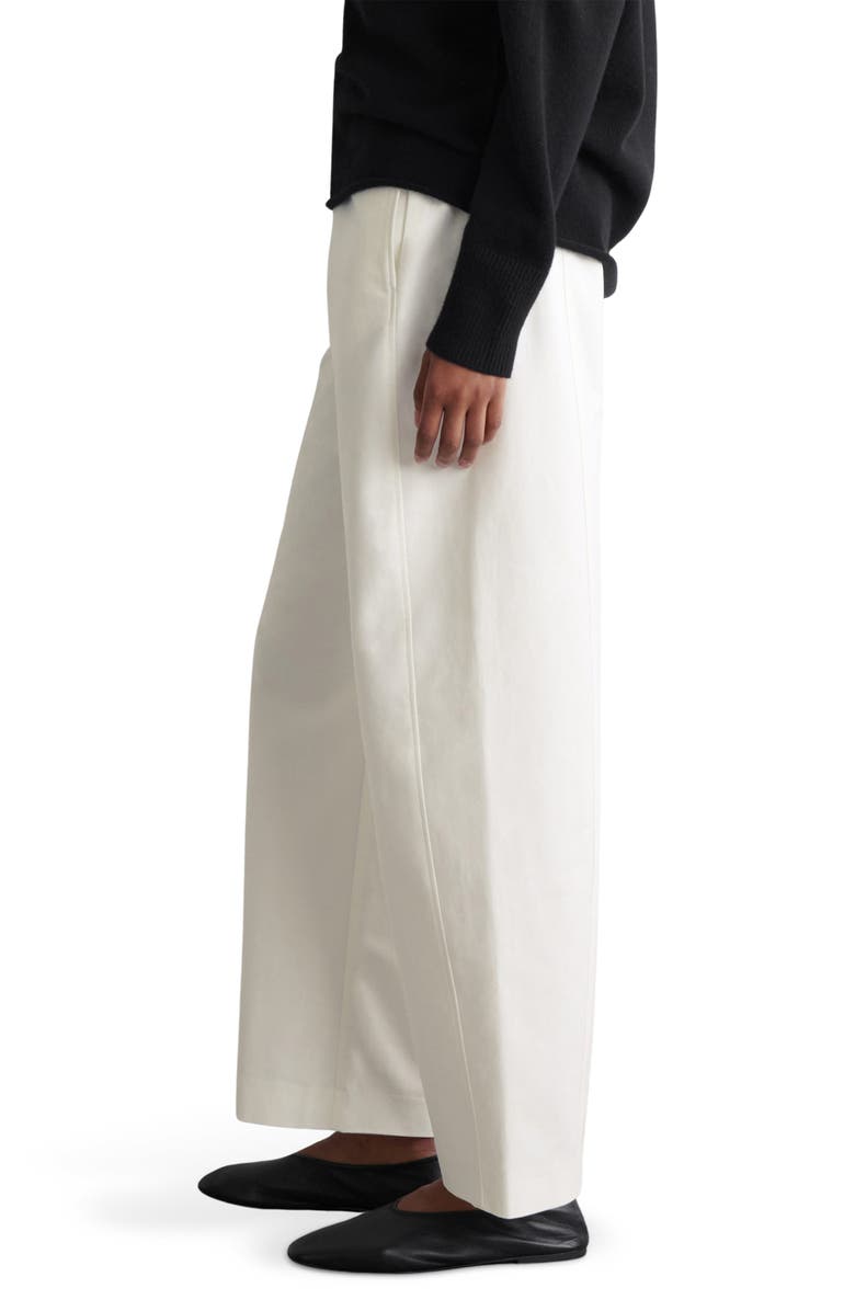 COS Soft Pima Cotton Barrel Leg Dress Pants, Alternate, color, White Dusty Light