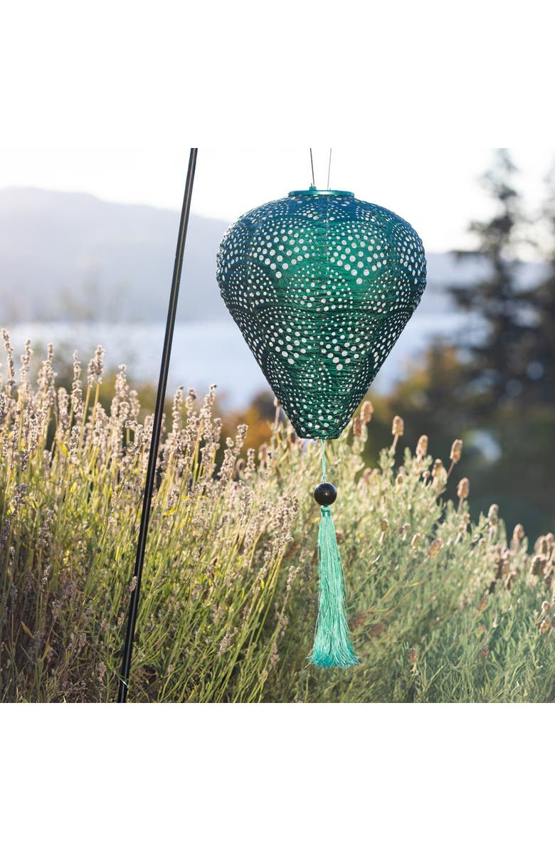 Allsop Home & Garden Soji Stella - Tassel Balloon - Solar Lantern, Alternate, color, Jade