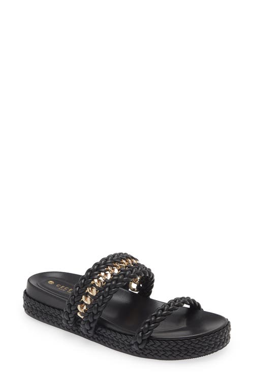 Cecelia New York Penny Braided Slide Sandal in Black 