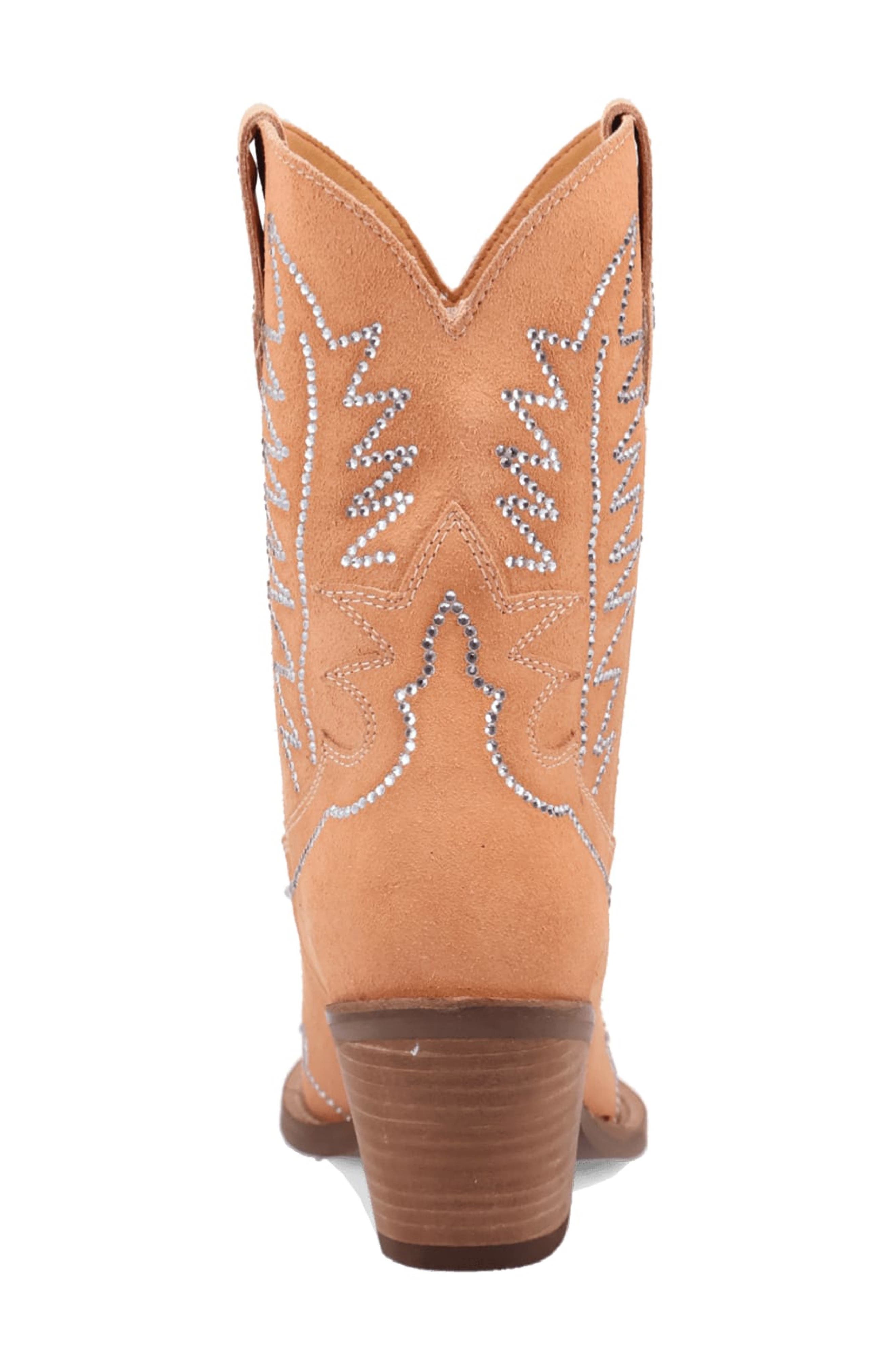 Tiny Pony Rhinestone Western Boot, Alternate, color, PEACH
