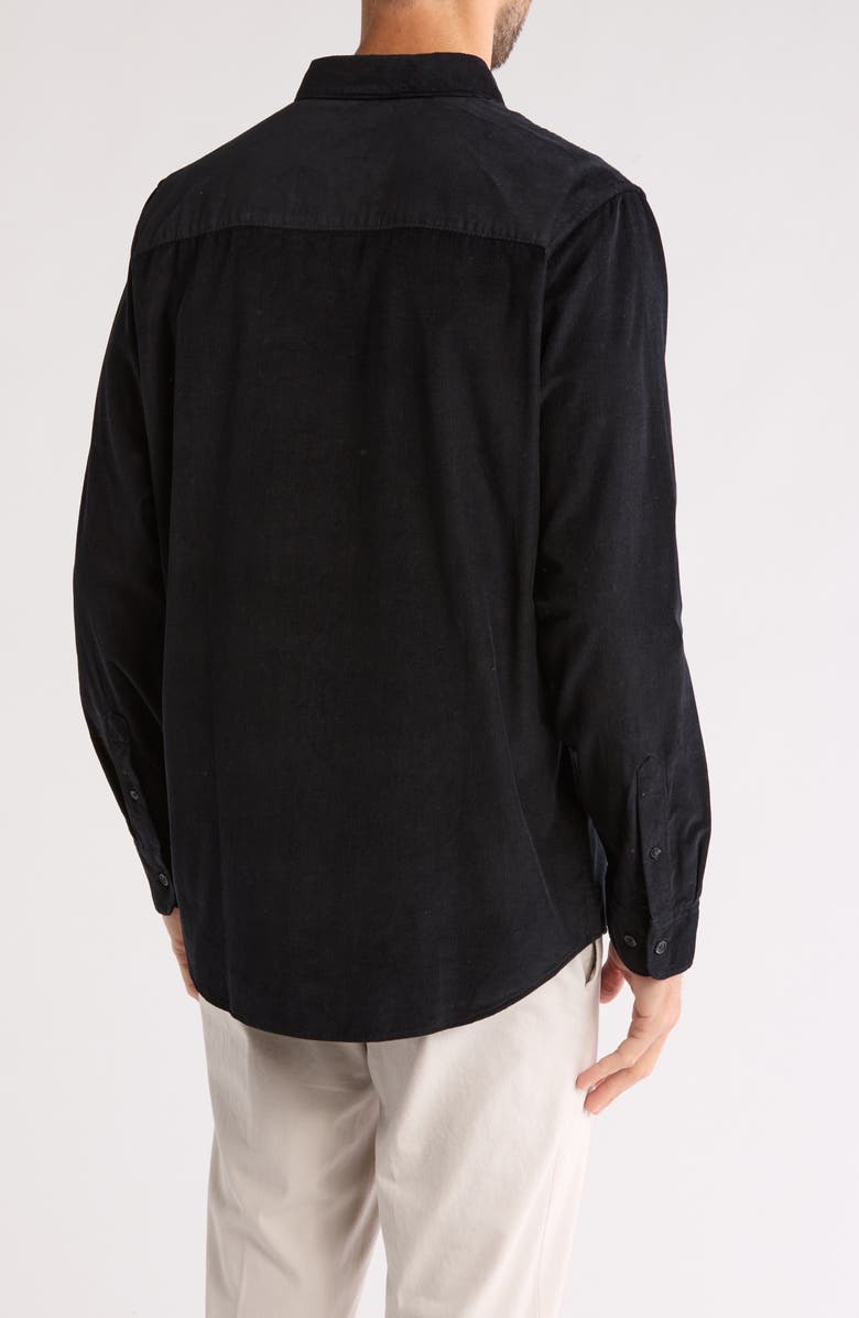 TravisMathew Barrel of Laughs Cotton Button-Up Shirt, Alternate, color, Black