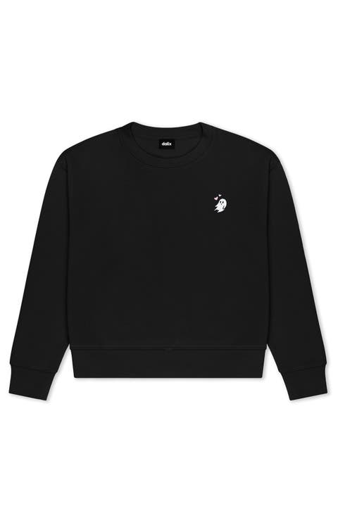 Heartly Ghost Relaxed Fleece Crewneck Sweatshirt