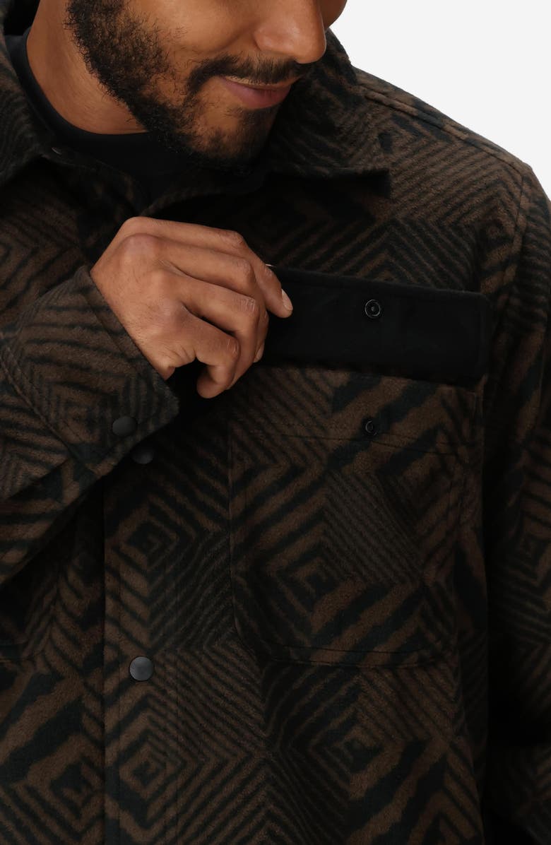 Marmot Felton Long Sleeve Fleece Snap-Up Shirt, Alternate, color, Black Patchwork