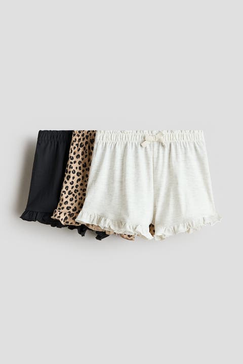 3-pack Frill-trimmed Cotton Shorts