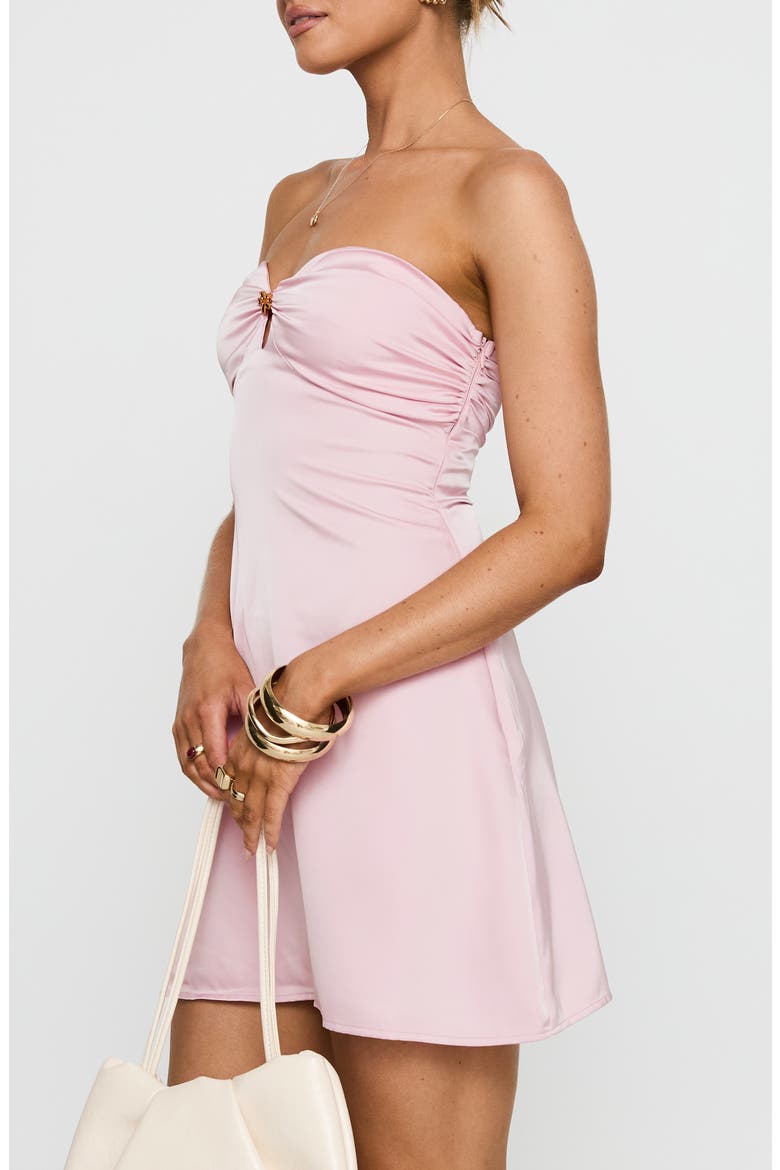 Americano Strapless Satin Cocktail Minidress, Alternate, color, PINK