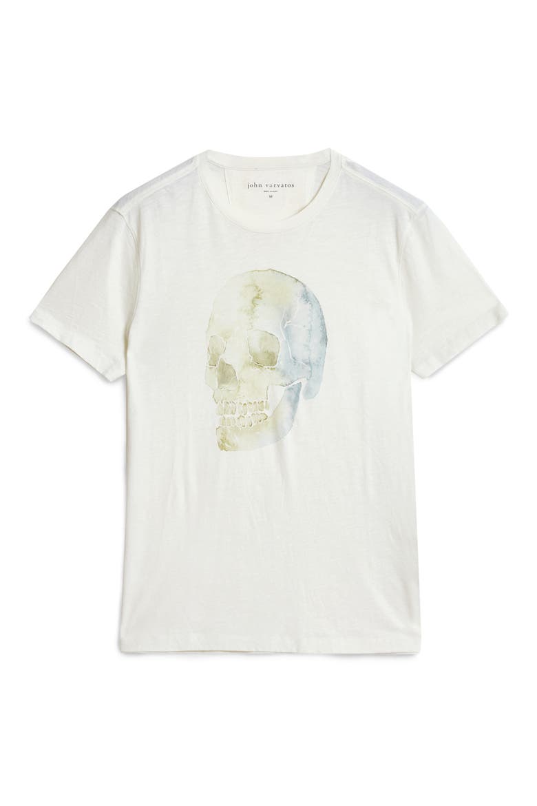Watercolor Skull Graphic T-Shirt, Alternate, color, SALT
