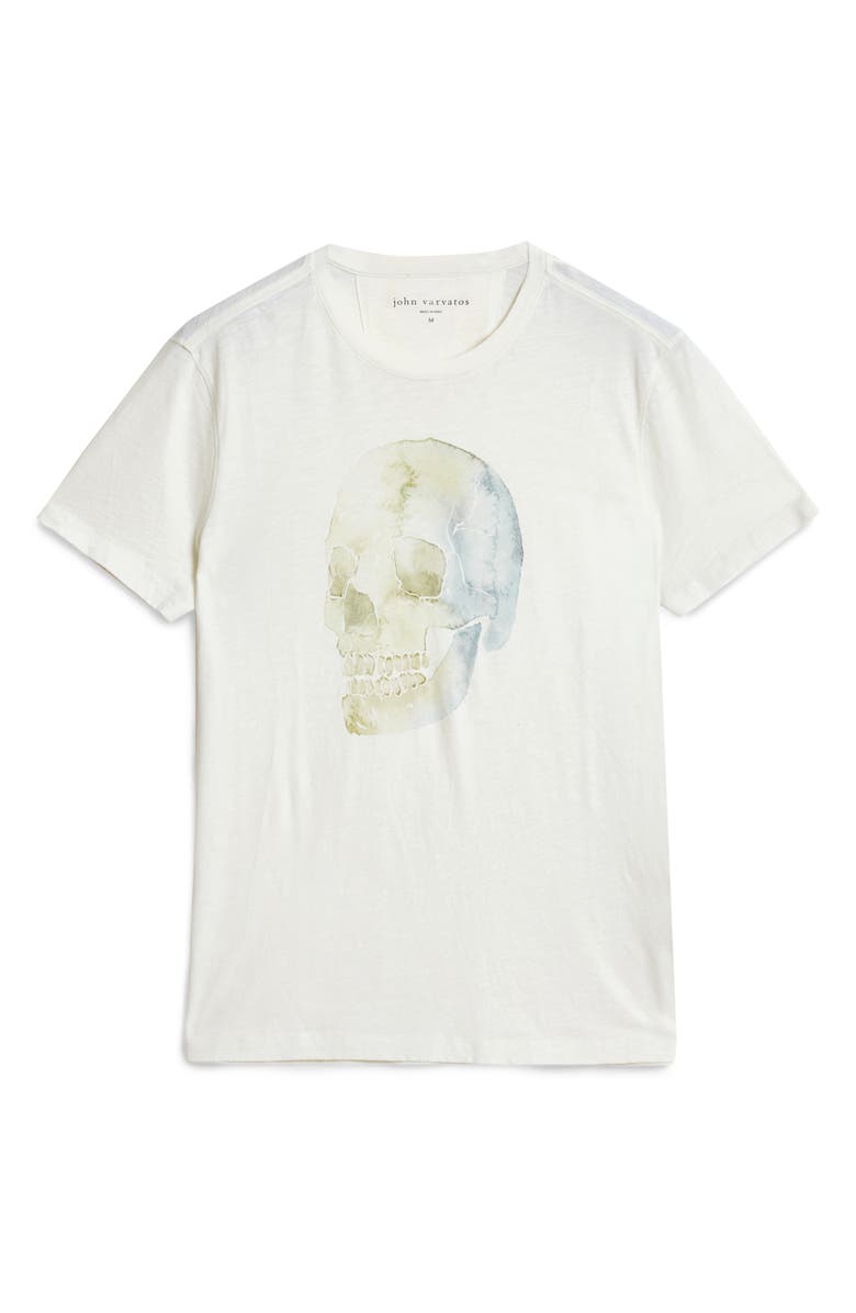 John Varvatos Watercolor Skull Graphic T-Shirt, Alternate, color, Salt