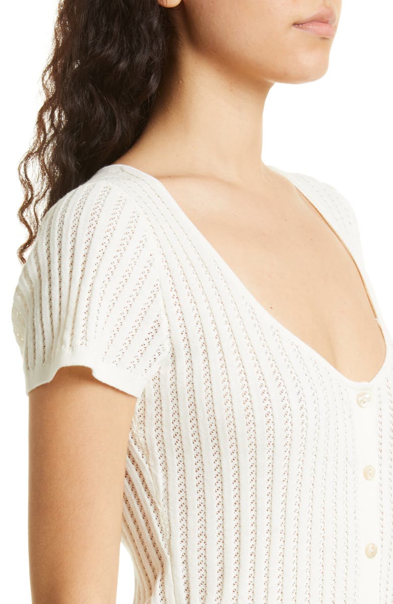 PAIGE Anthy Open Stitch Knit Top, Alternate, color, White