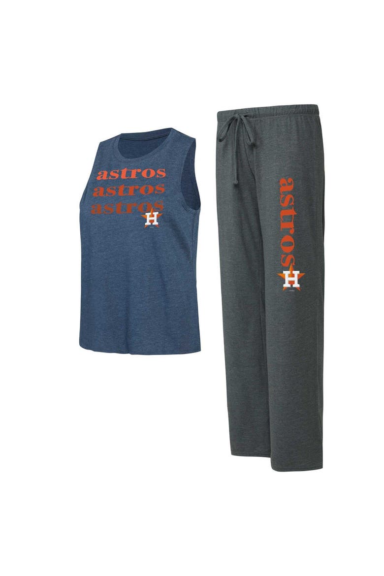 Women's Concepts Sport Charcoal/Navy Houston Astros Meter Muscle Tank and Pants Sleep Set, Alternate, color, Charcoal