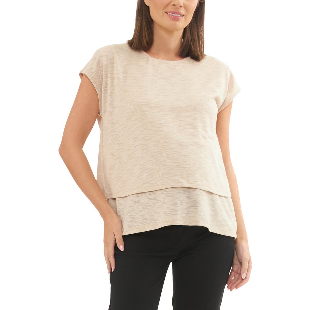 Ripe Maternity Jazmin Layered Nursing Tee Natural In Neutral