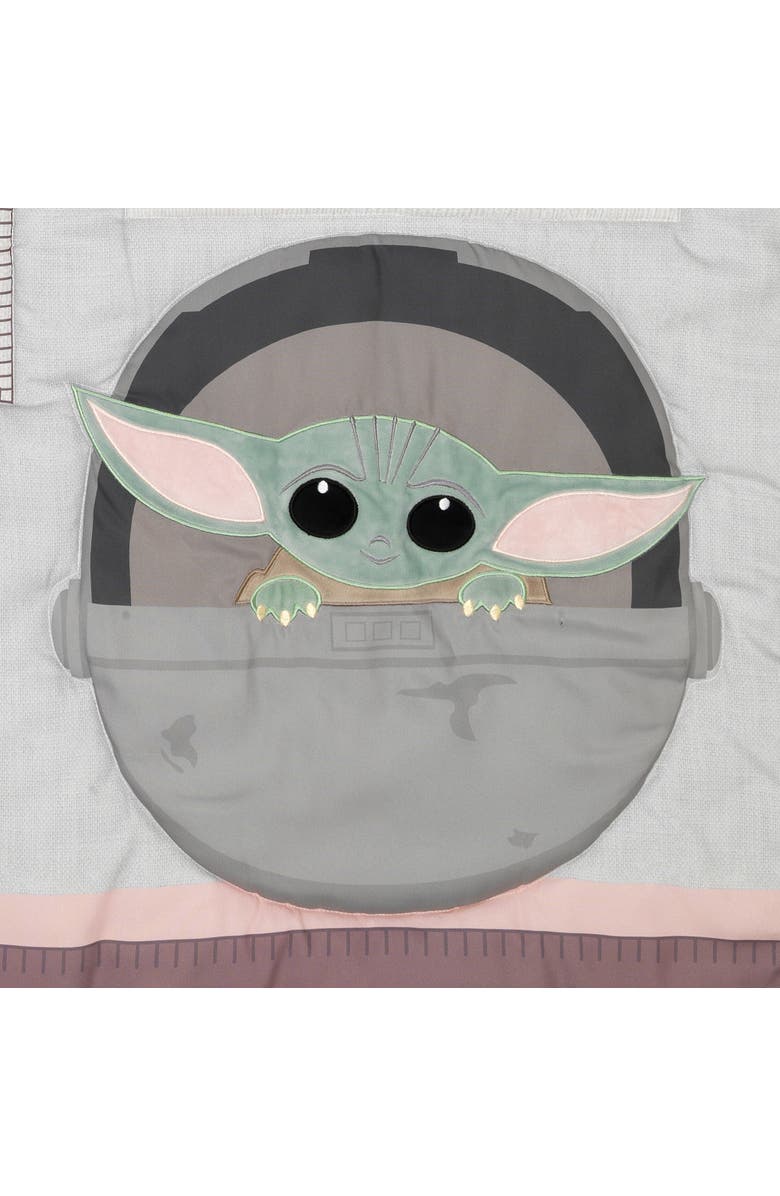 Lambs & Ivy Star Wars The Child Baby Yoda Nursery 3-Piece Baby Crib Bedding Set, Alternate, color, Multicolor
