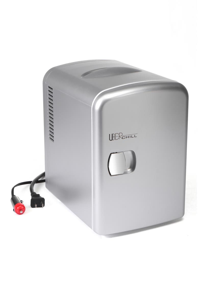 6-Can Mini Fridge - Silver-Tone, Alternate, color, SILVER