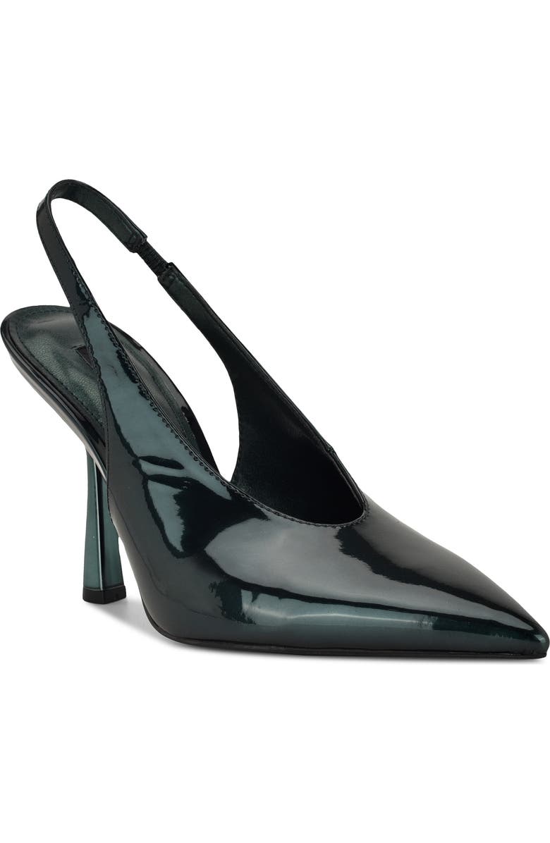 Nine West Kates Slingback Pointed Toe Pump, Main, color, Dark Green
