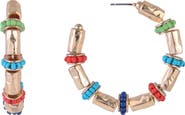 Rachel Roy Beaded Hoop Earrings