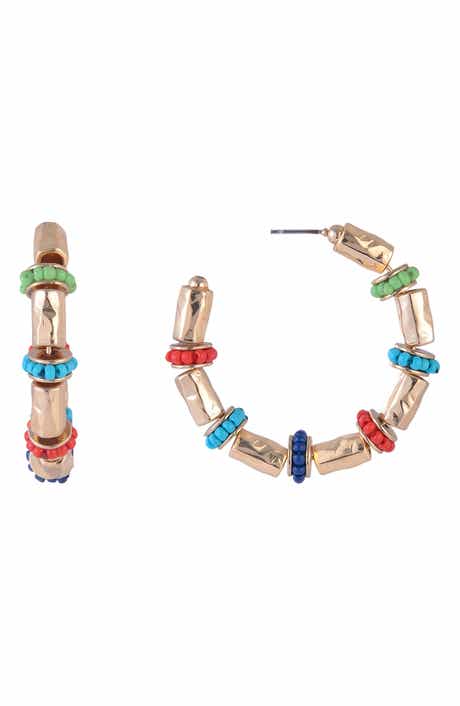 Rachel Roy Beaded Hoop Earrings