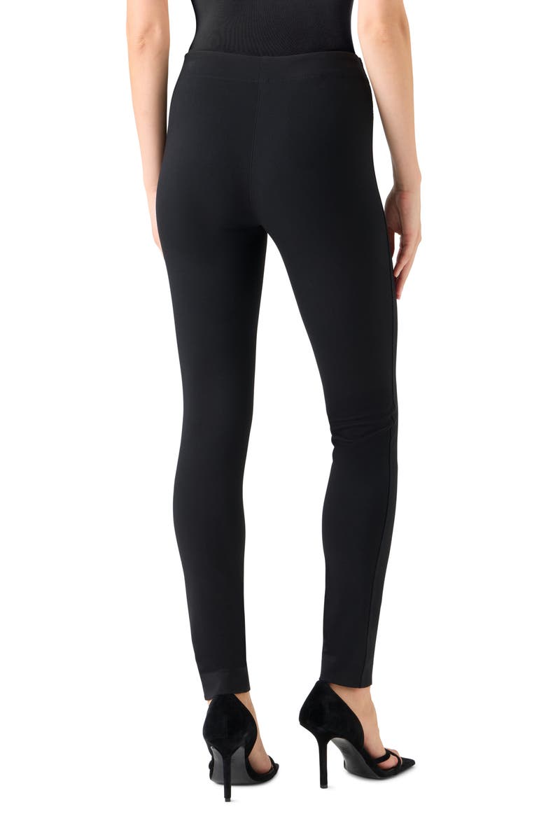 Akris punto Stretch Crepe Leggings, Alternate, color, Black