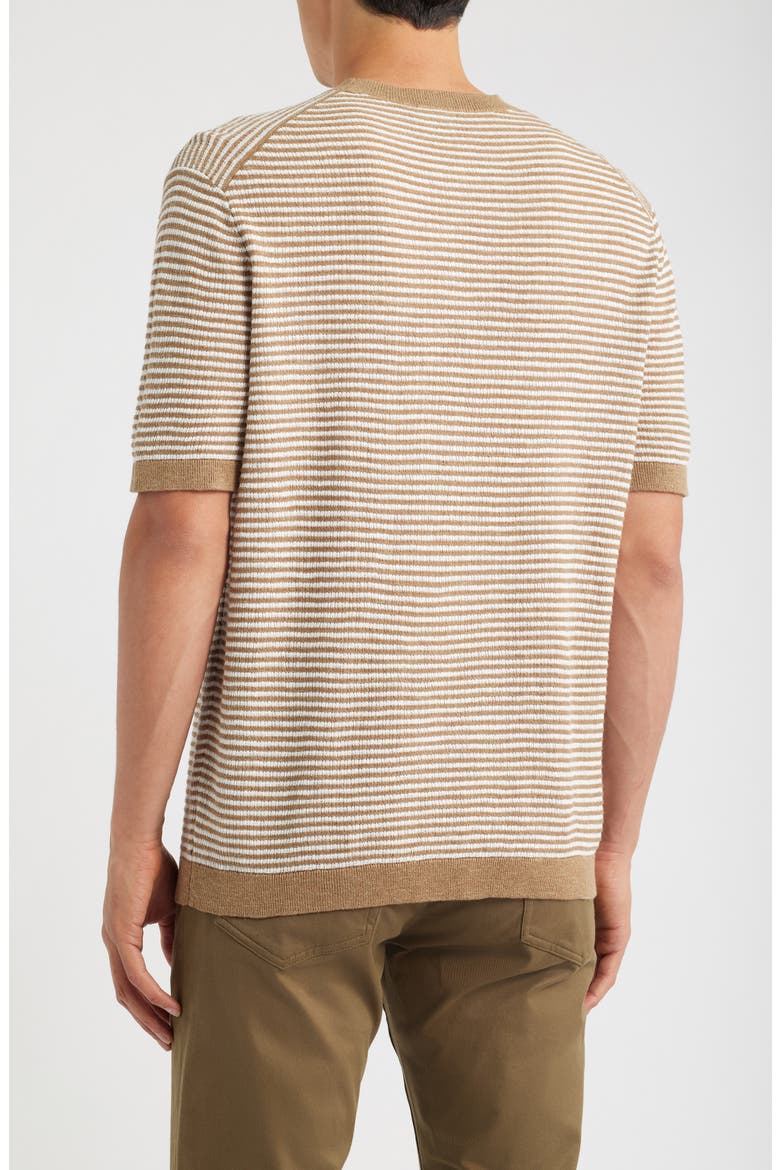 Kolben Stripe Linen & Cotton Blend T-Shirt, Alternate, color, FRESH KHAKI/ WINTER IVORY