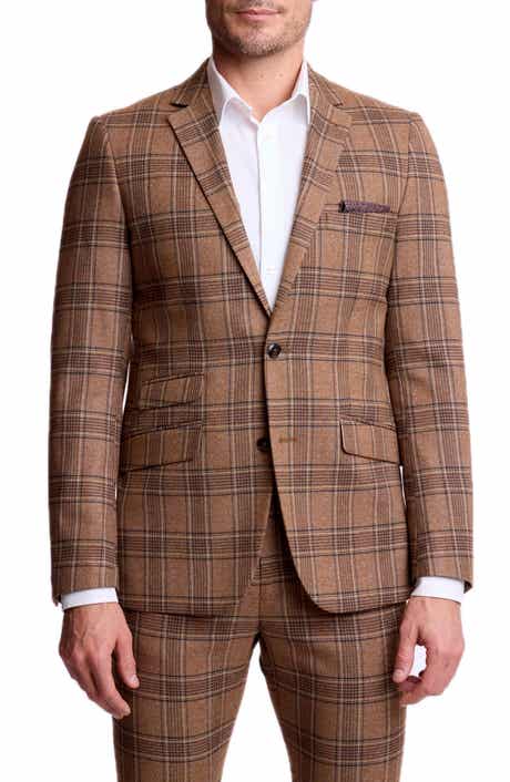 Dover Slim Fit Plaid Notch Lapel Suit Jacket