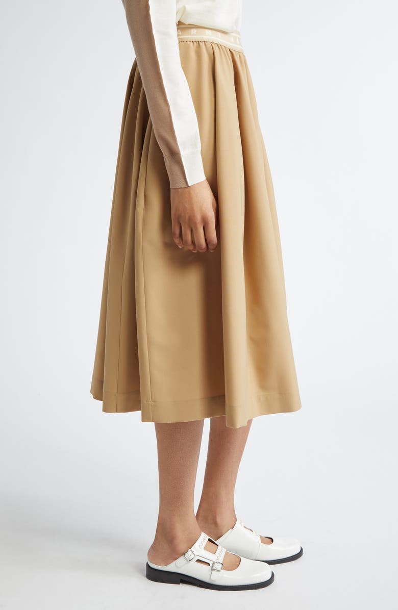 Marni Virgin Wool Midi Skirt, Alternate, color, 