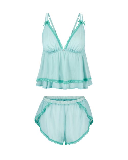 Adore Me Neela Cami & Shorts Set Lingerie In Medium Blue