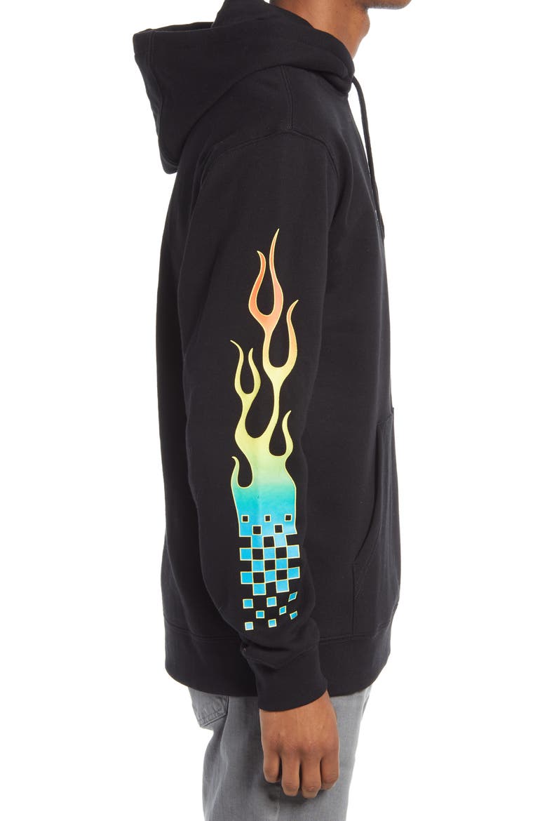 Men's Glow Flame Hoodie, Alternate, color, BLACK
