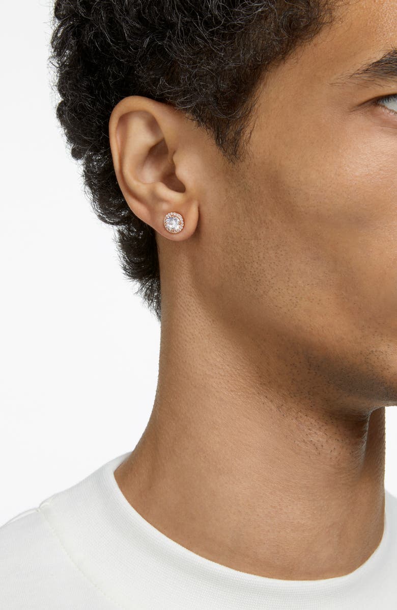 Swarovski Una Pavé Crystal Stud Earrings, Alternate, color, Rose Gold