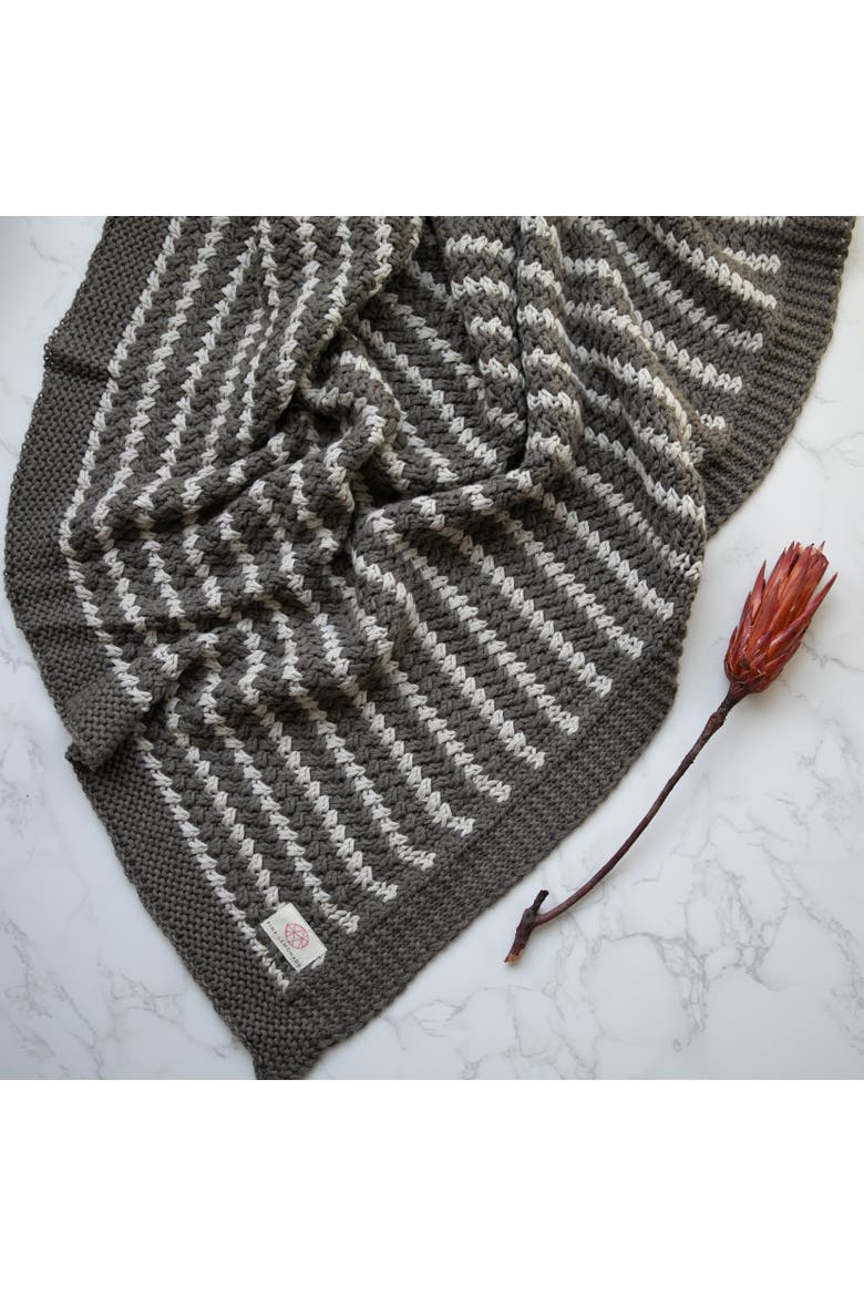 Tara Organic Cotton Throw Blanket, Main, color, Dark brown