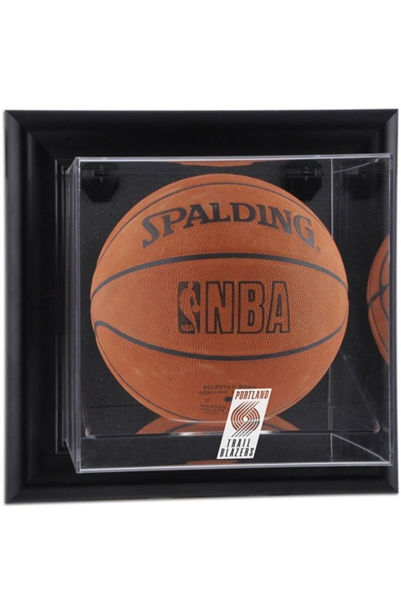 FANATICS AUTHENTIC Portland Trail Blazers (2004-2017) Black Framed Wall-Mounted Team Logo Basketball Display Case, Main, color,