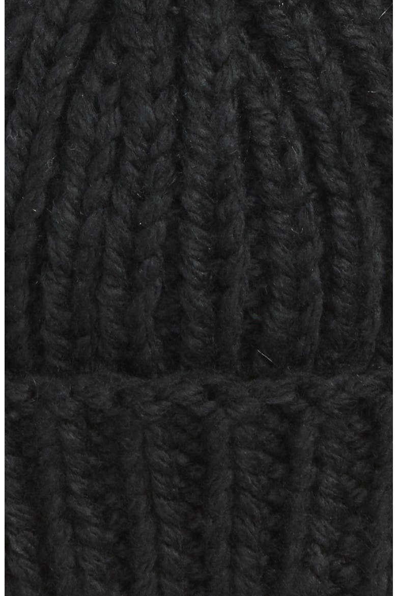 Happy Trails Faux Fur Pom Beanie, Alternate, color, BLACK
