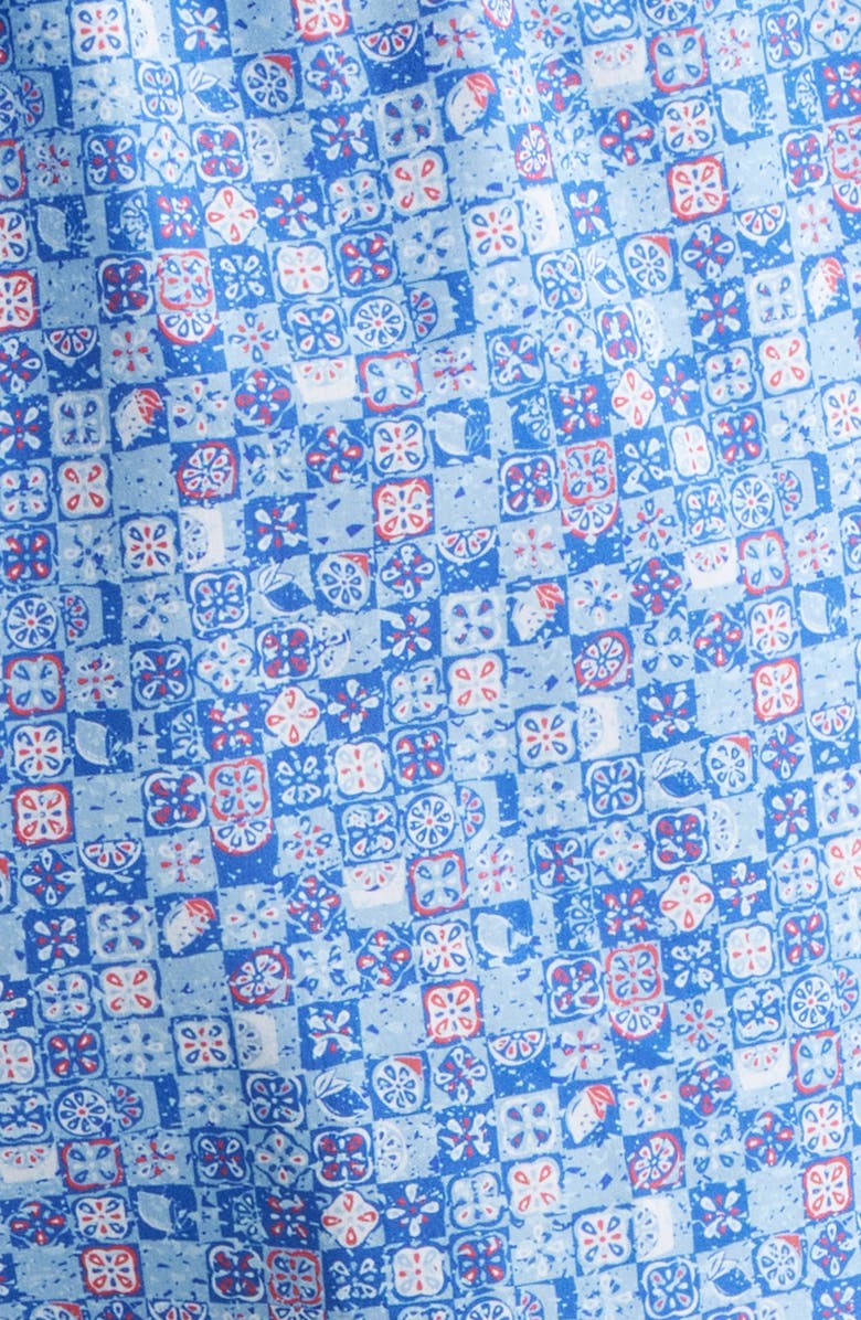 Peter Millar Santorini Tiles Swim Trunks, Alternate, color, Cottage Blue