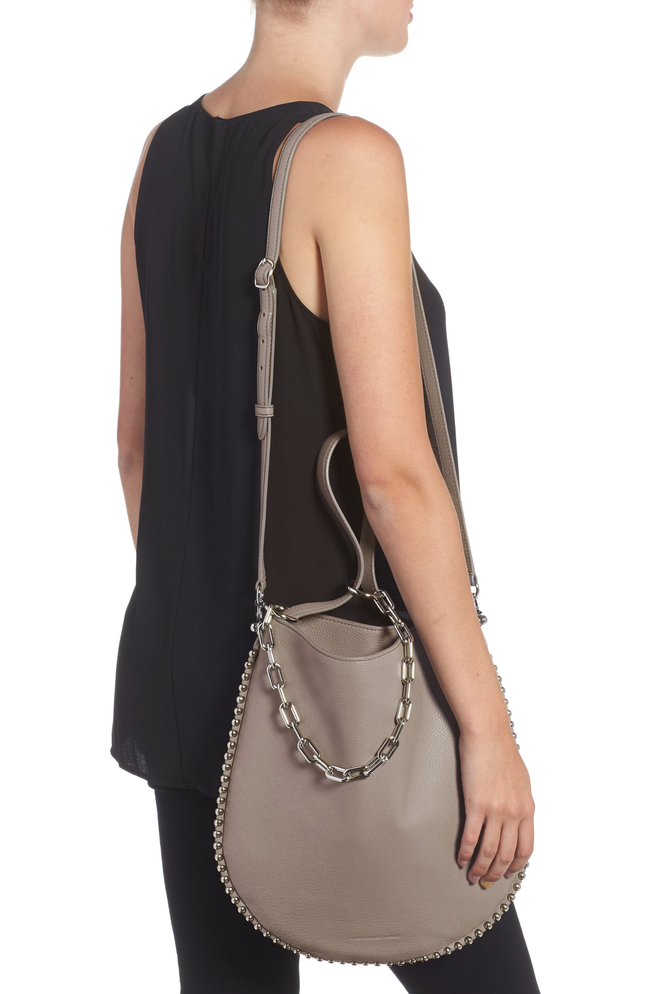Alexander Wang Roxy Studded Leather Hobo Bag, Alternate, color, 