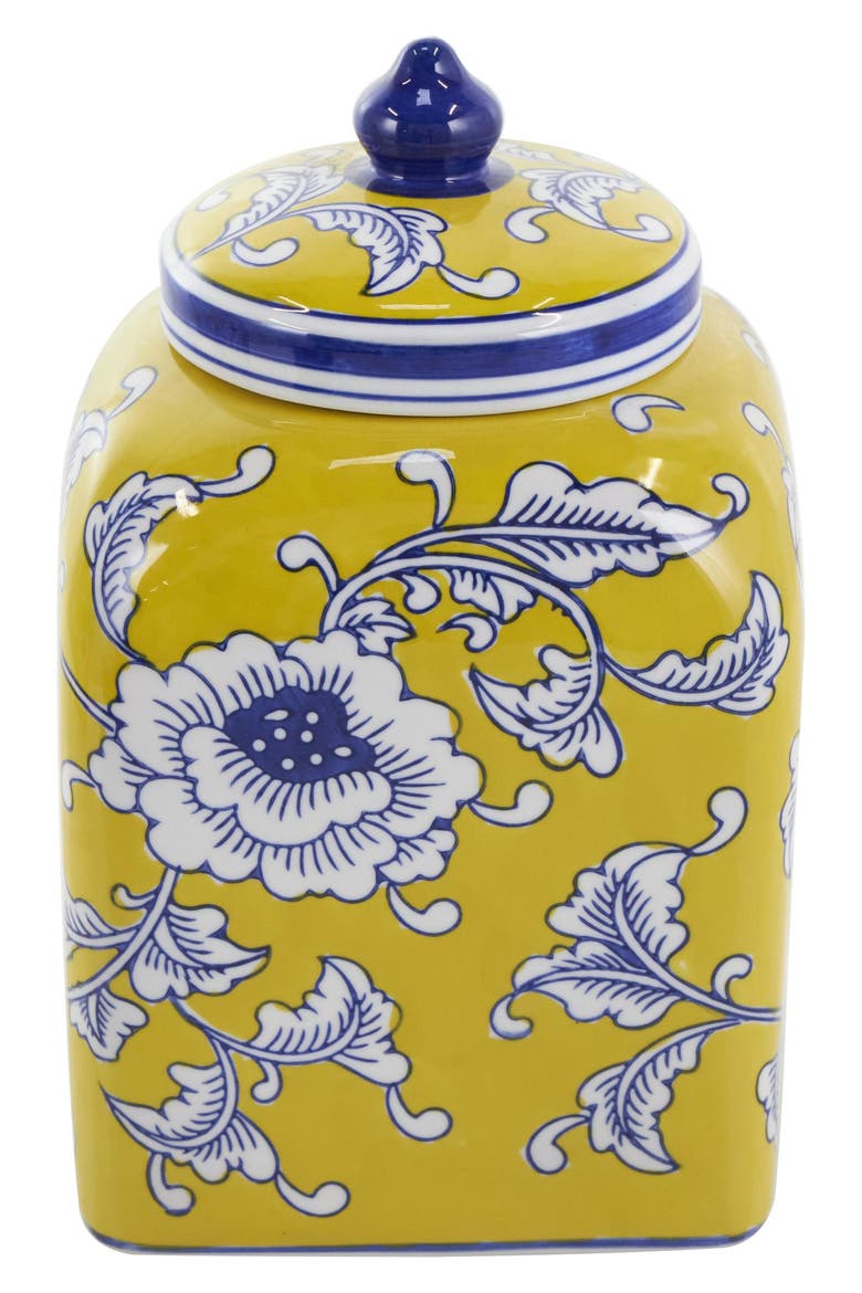 Eclectic Stoneware Set of 2 Containers, Alternate, color, YELLOW