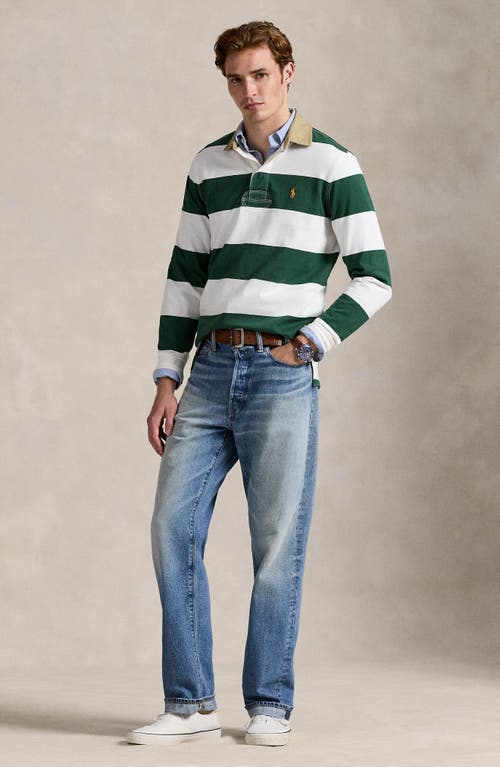 Polo Ralph Lauren Classic Fit Khaki Collar Rugby Shirt In Multi
