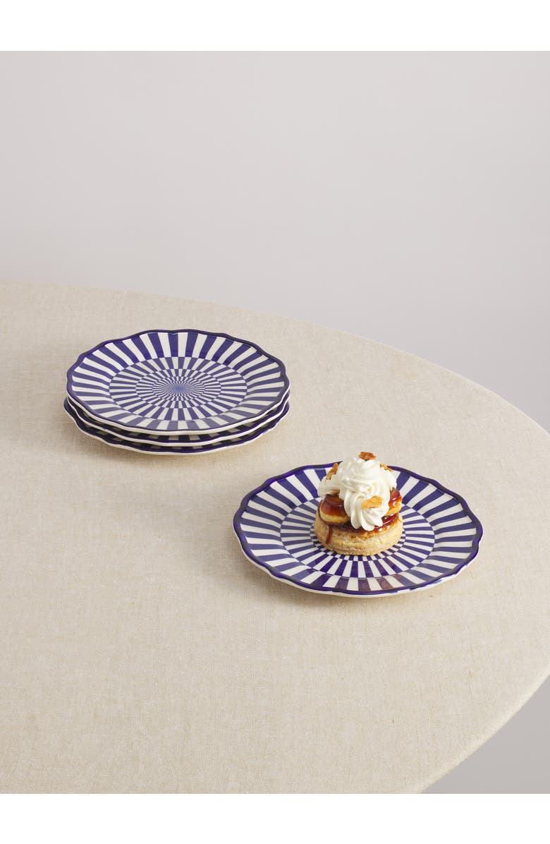 Maison Madison Home Riviera 12 Piece Set with Pasta Bowl, Alternate, color, Blue/Geometric