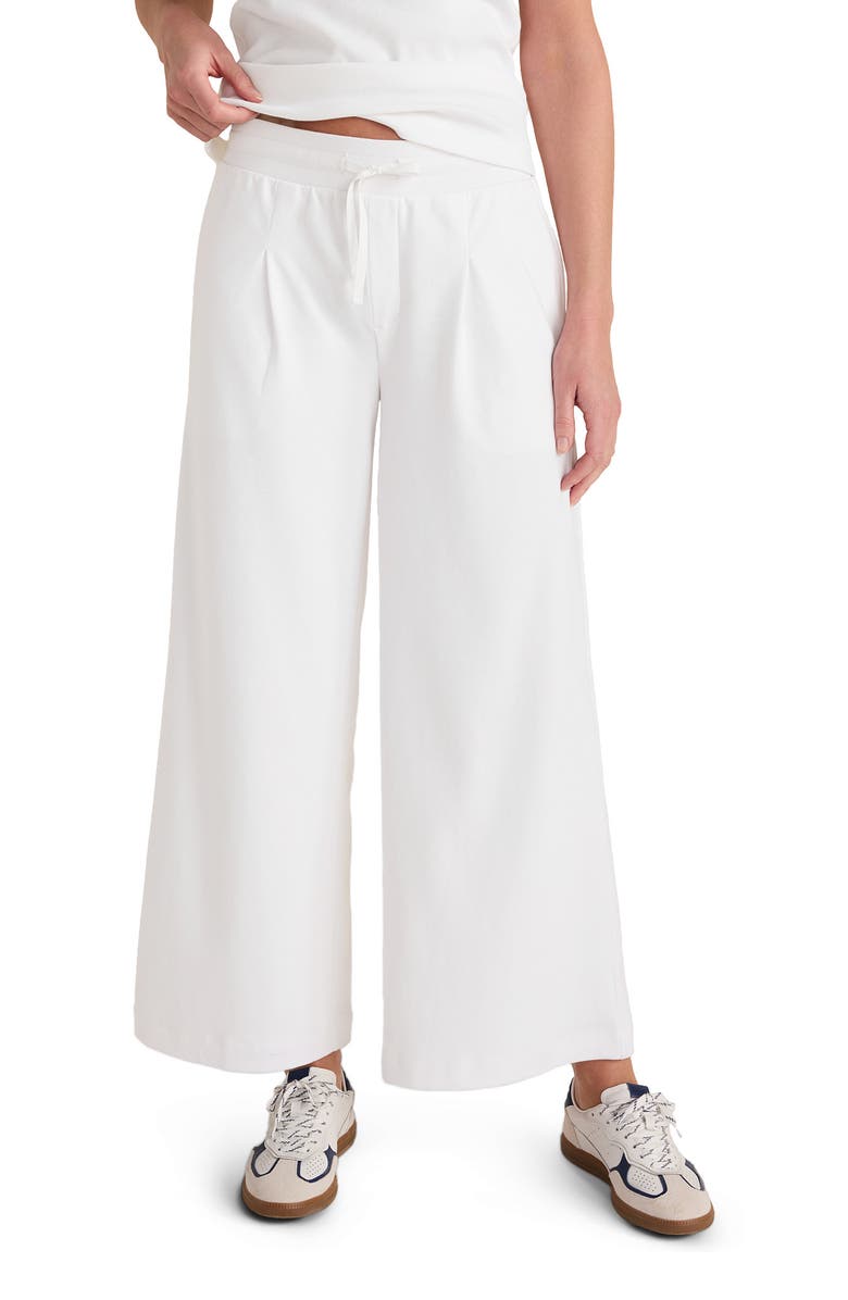 Haven Well Within Organic Cotton Interlock Pleated Pants, Main, color, White