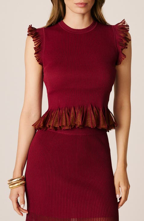 Metallic Ruffles Top