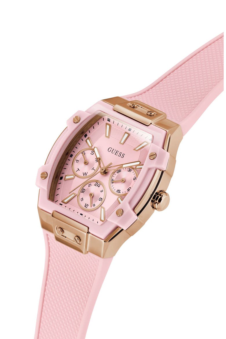 Pink Multifunction Silicone Strap Watch, 35mm, Alternate, color, PINK