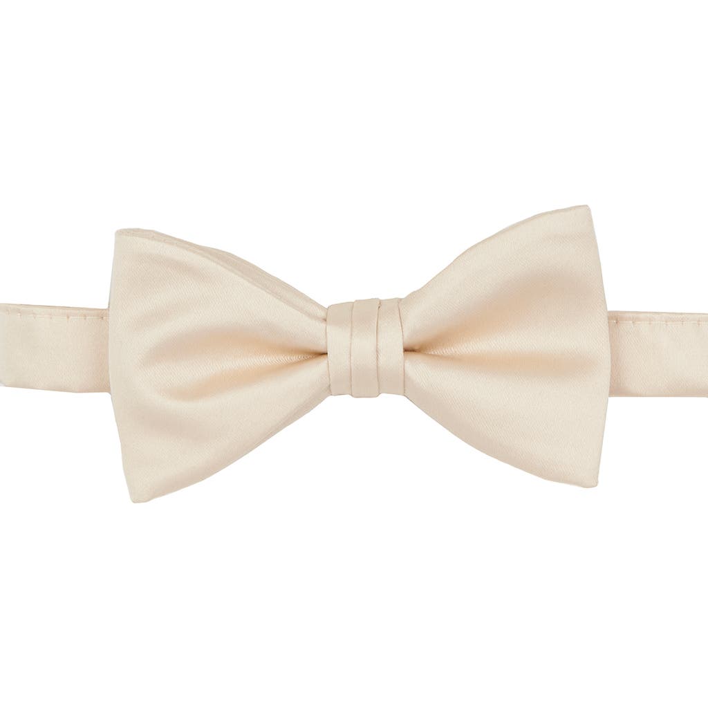 Brooklyn Brigade Solid Satin Pre-tied Bow Tie In Gold