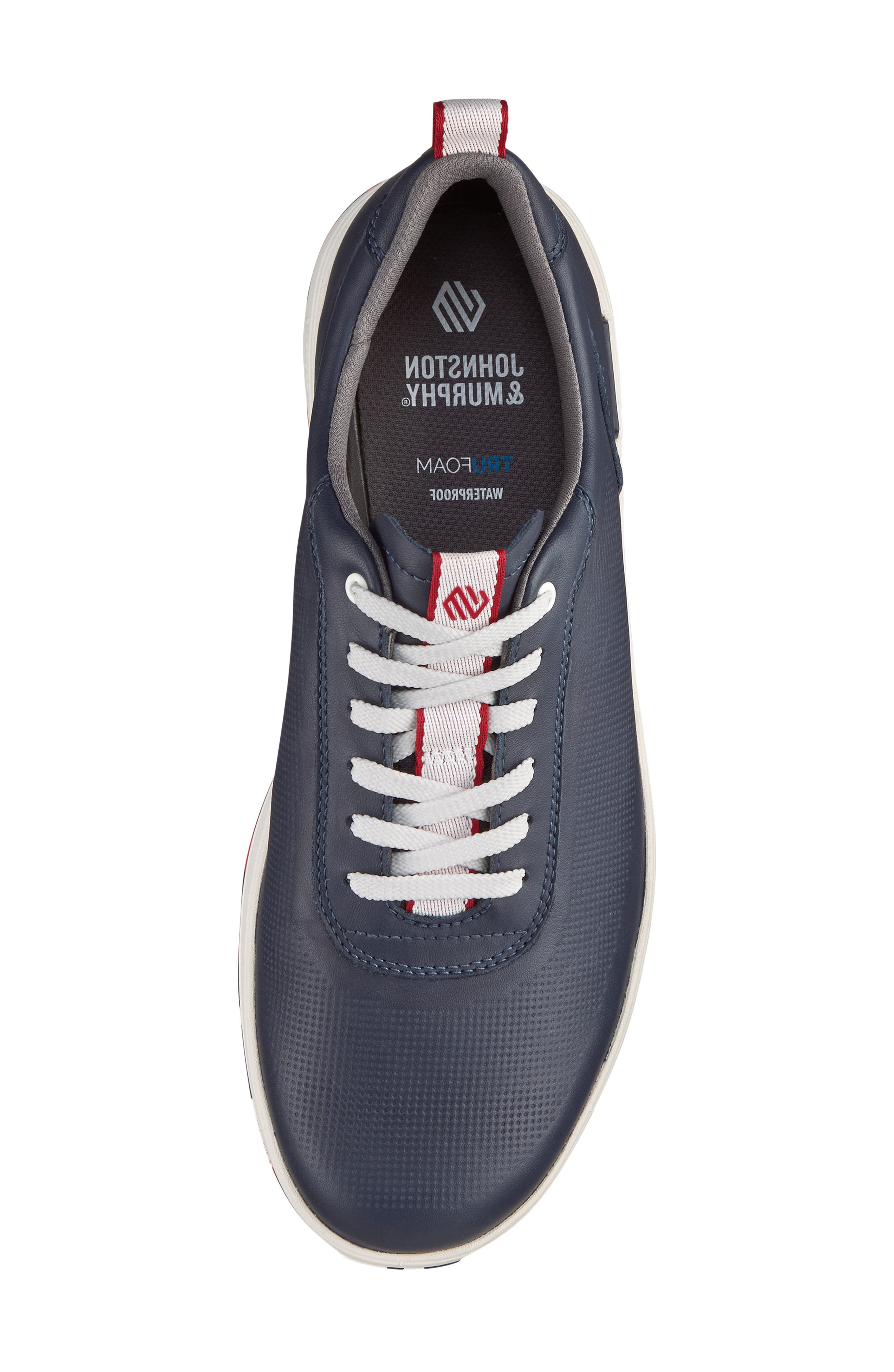 Johnston & Murphy Lucas Waterproof U-Throat Sneaker, Alternate, color, Navy Waterproof Full Grain