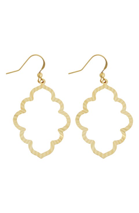 Scalloped Open Drop Earrings