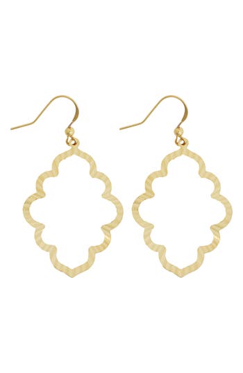 Panacea Scalloped Open Drop Earrings In Gold
