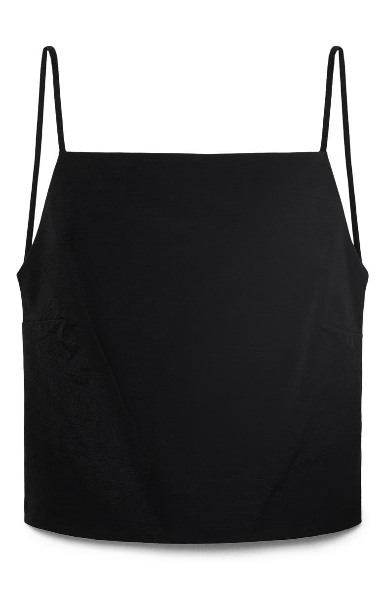 MANGO Square Neck Camisole, Alternate, color, Black